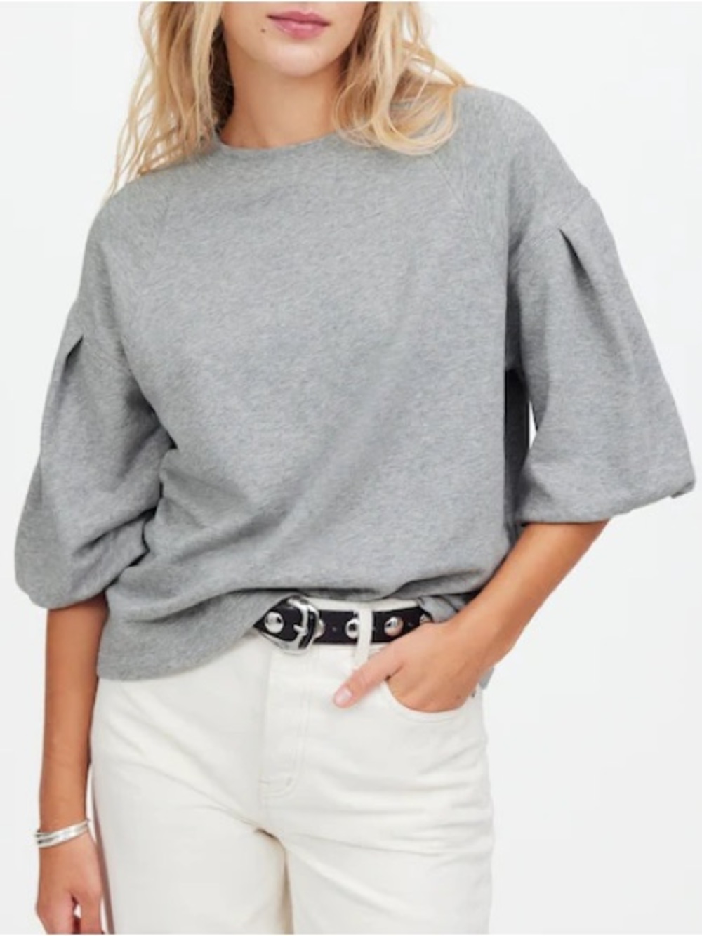 Madewell Puff Sleeve Sweatshirt Tee